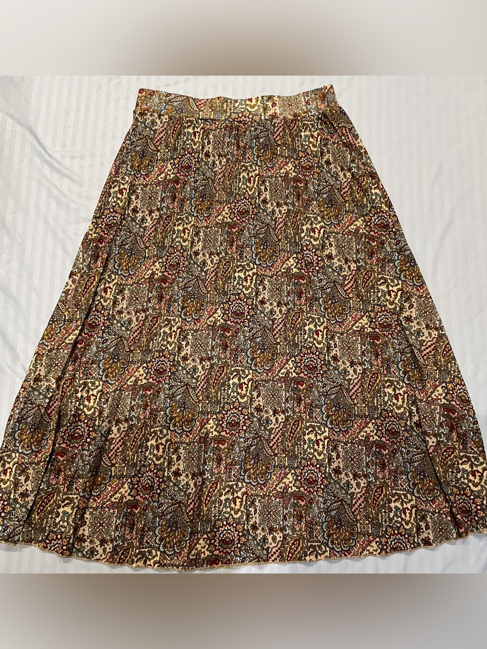 Bohemian Floral Print A-Line Skirt Lark and Grey XL